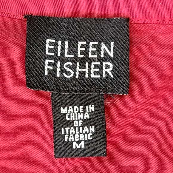 Eileen Fisher Button Front Red Lightweight Coat Size M - Picture 7 of 9